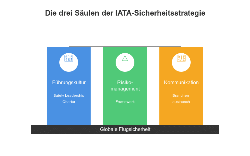 IATA Sicherheitsstrategiie Säulen - Infografik