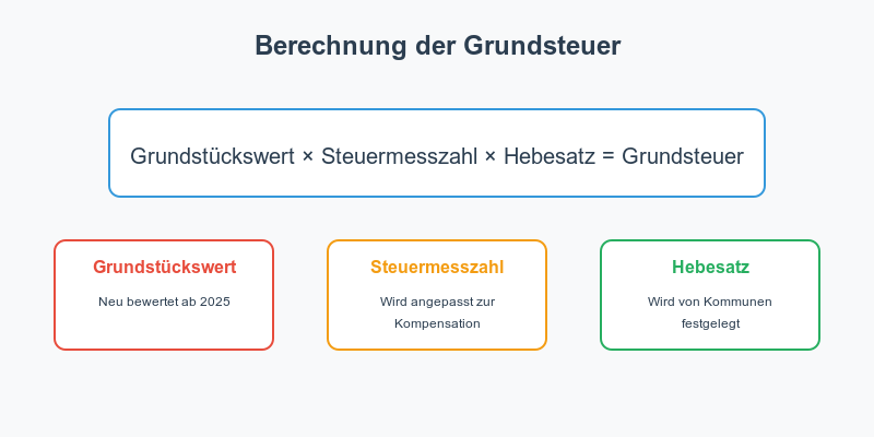 Infografik - Berechnung der Grundsteuer