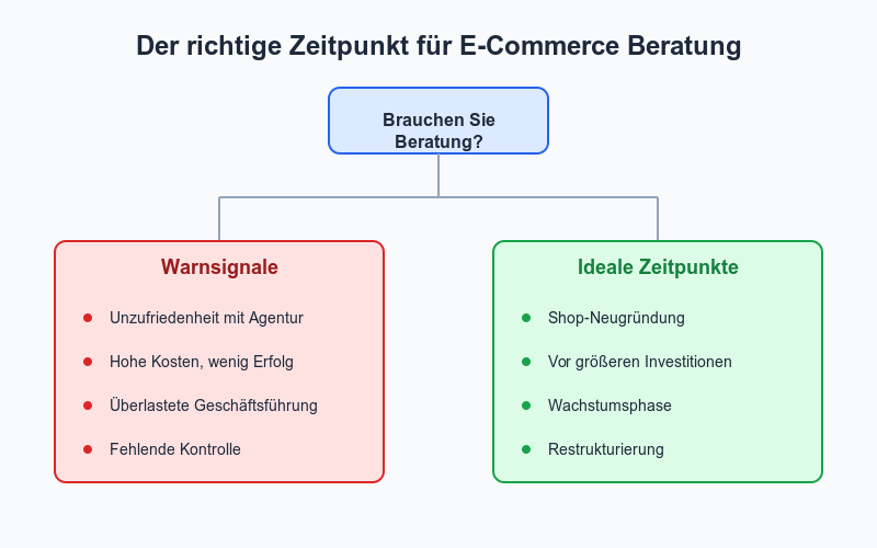 Zeitpunkft für E-Commerce Beratung - Infografik